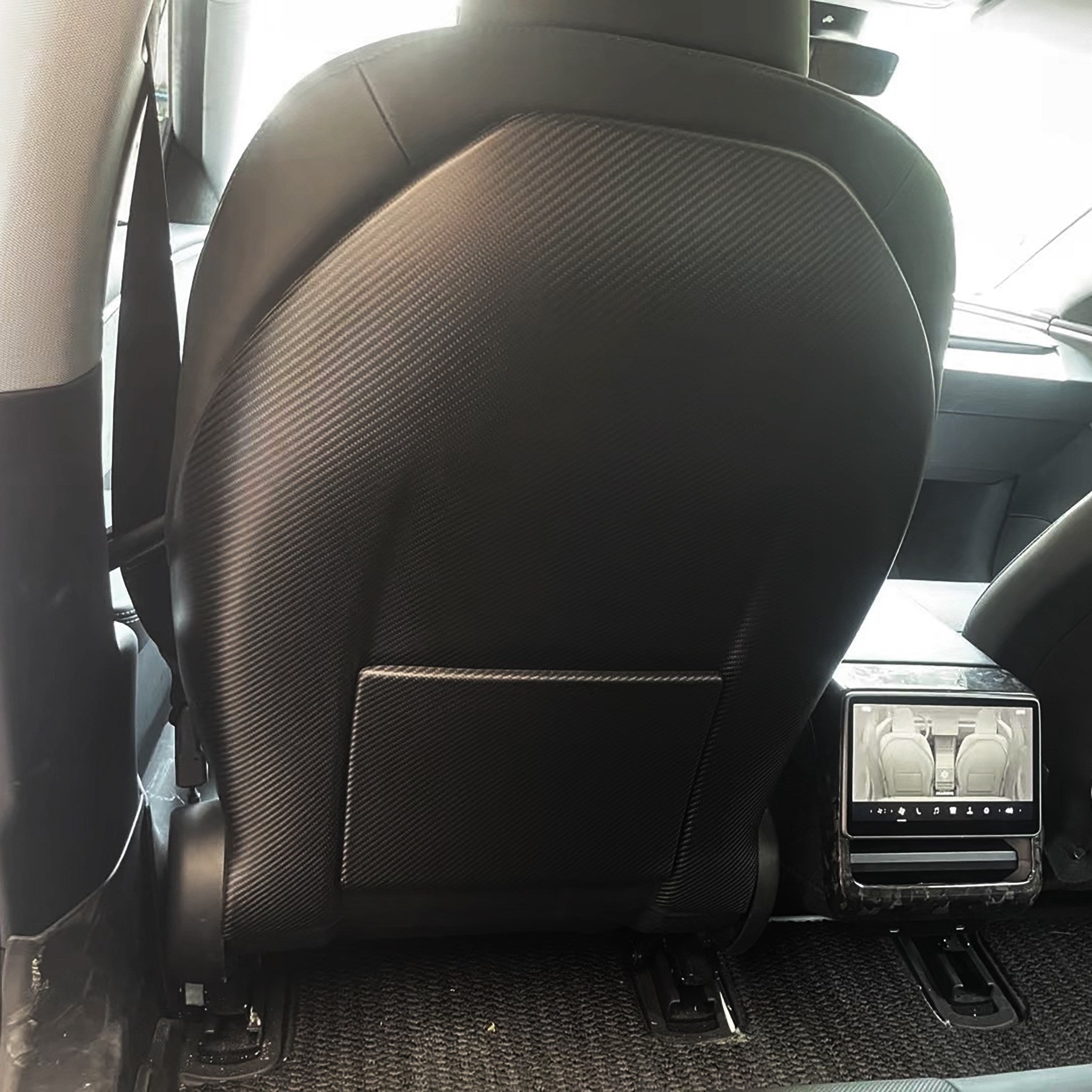 Premium Real Carbon Fiber Seat Back Covers for 2024+ Tesla Model 3 Highland - Lightweight & Durable Interior Upgrade for Enhanced Luxury & Sporty Look | Perfect for Daily Commute, Road Trips & Show Car Display
