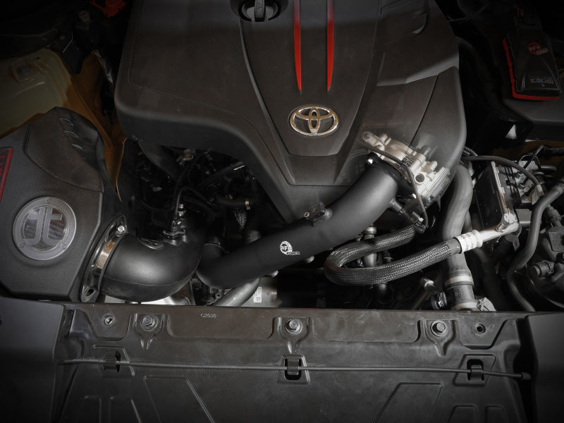 aFe BladeRunner Black 2.75in Aluminum Charge Pipe for 2021 Toyota Supra GR (A90) 2.0L B48 Turbo - High Performance Upgrade for Better Airflow & Boost - Perfect for Racing & Street Tuning