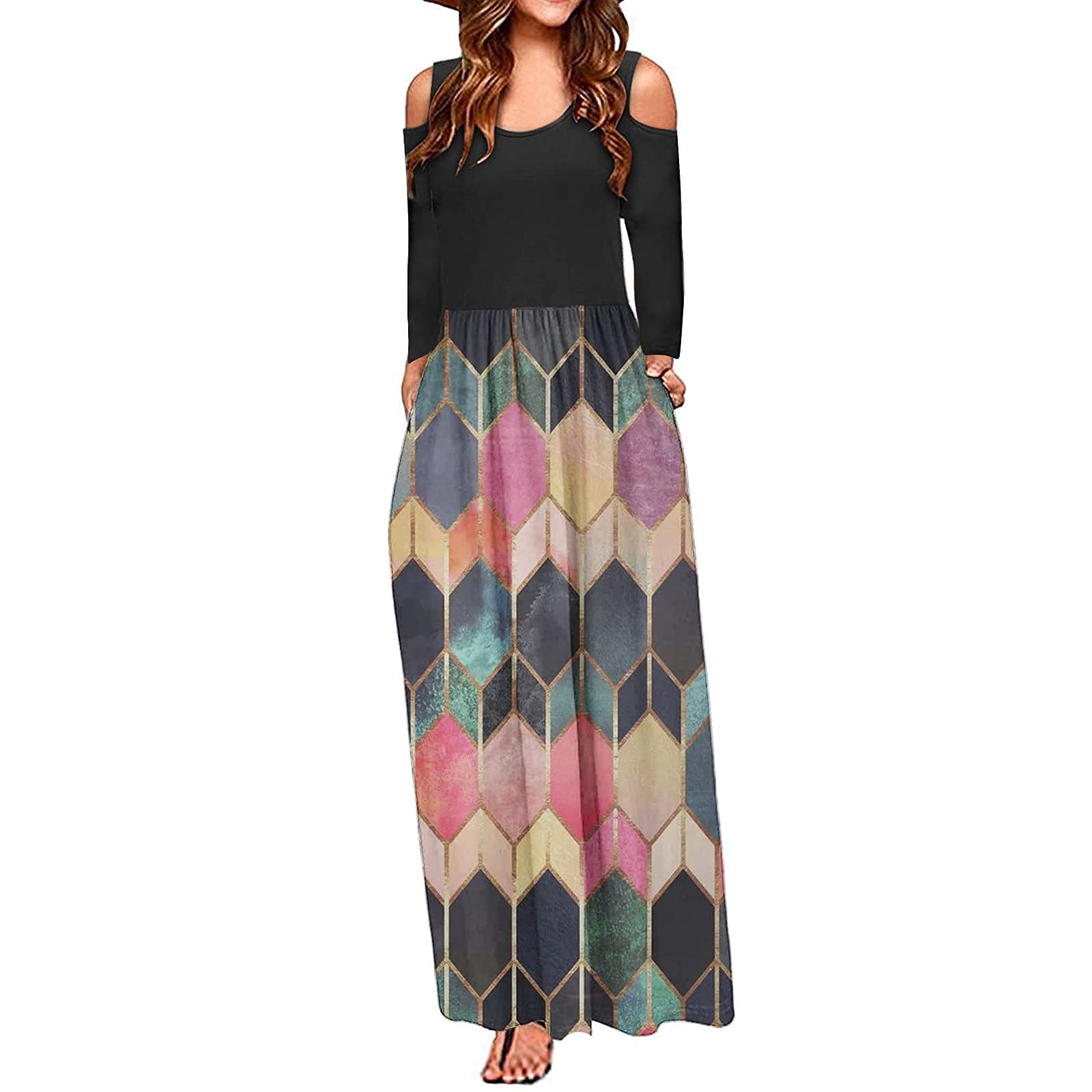 Women's Floral Summer Dresses - Hawaiian Style Casual Sundress with Pockets, Mexican Inspired Beach Dress for Ladies | Perfect for Vacations, Beach Parties & Tropical Getaways