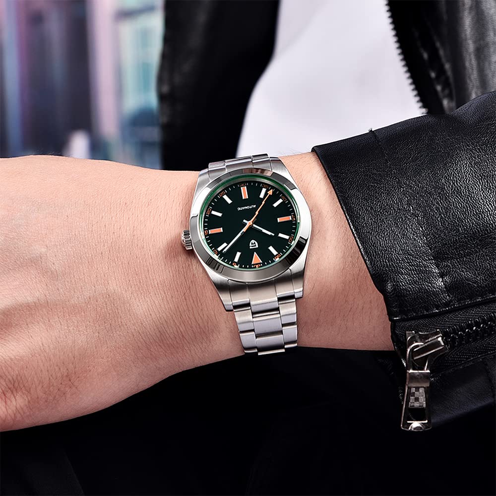 Pagani Design PD-1733 Automatic Men's Watch - 40mm Green Sapphire Glass, AR Coated, NH35A Movement, Waterproof Mechanical Wristwatch for Men | Perfect for Business, Casual Wear & Outdoor Activities