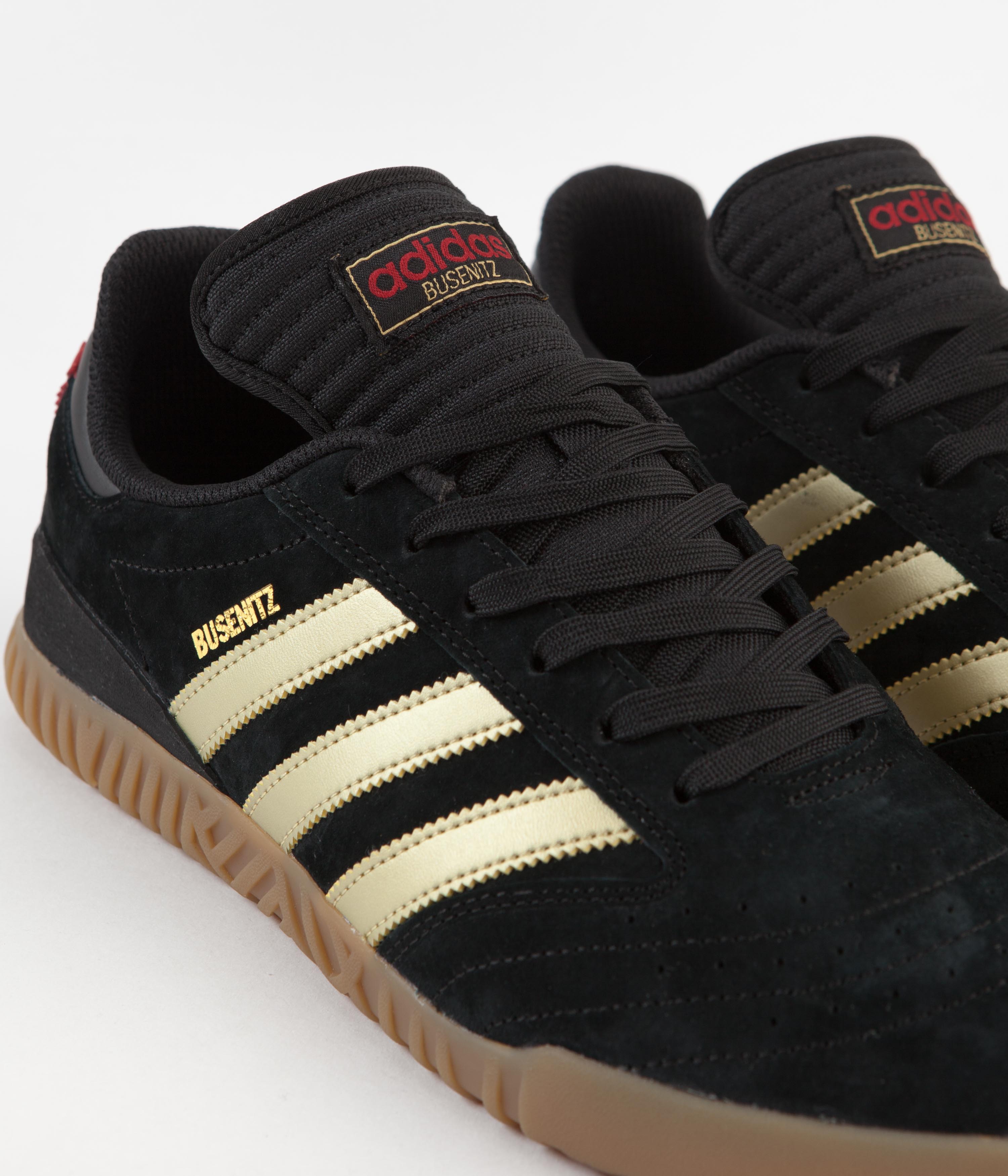 Adidas Busenitz Indoor Super Shoes - Core Black / Gold Metallic / Scarlet - Perfect for Skateboarding & Indoor Sports Training