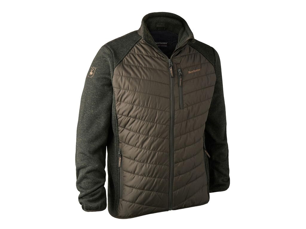 Moor Padded Jacket with Knit Collar - Large Size, Brown - Warm Winter Coat for Outdoor Activities & Casual Wear
