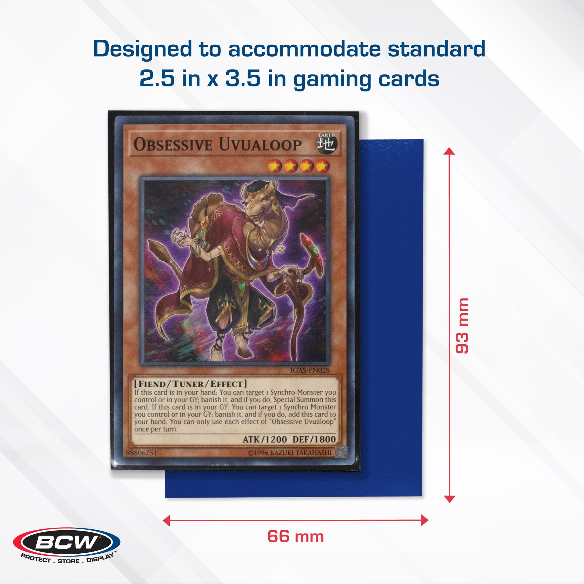 BCW Elite2 Matte Card Sleeves - 100 Pack | Anti-Glare & Textured Back | Fits Standard 2.5