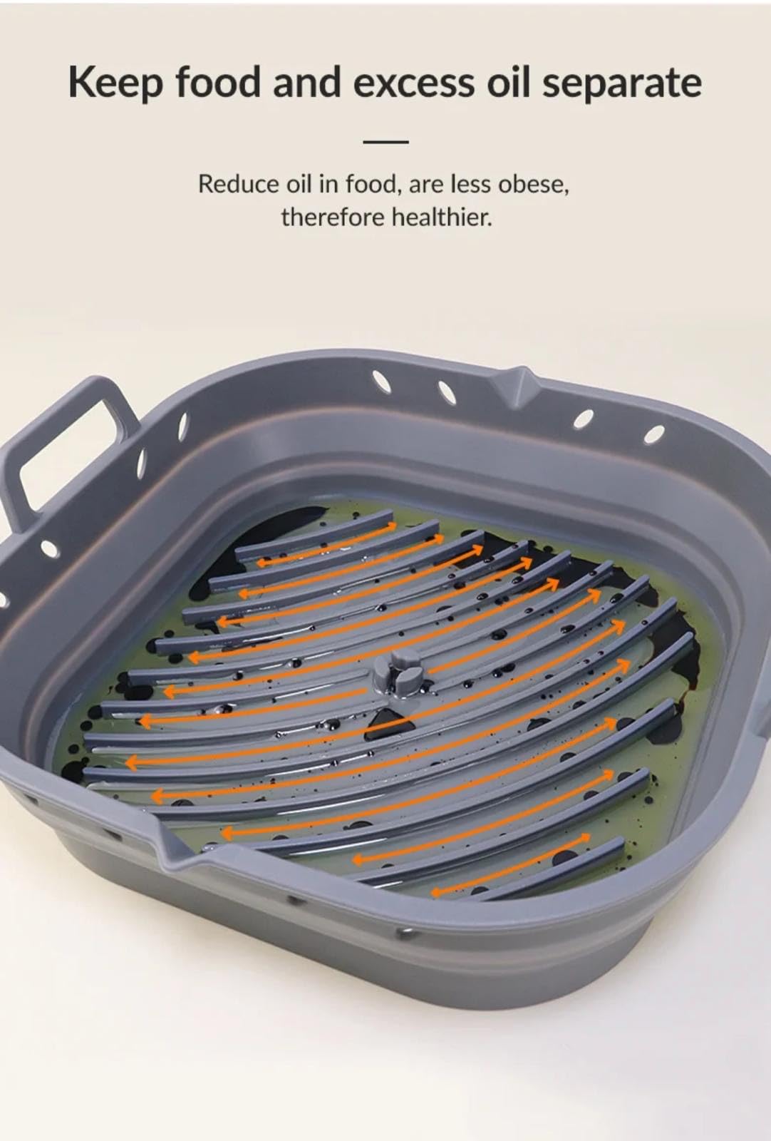 Silicone Air Fryer Accessories Set with Food Divider - Compatible with Cecotec, Cosori, Princess, Philips - Perfect for Baking, Roasting, and Meal Prep in Air Fryers