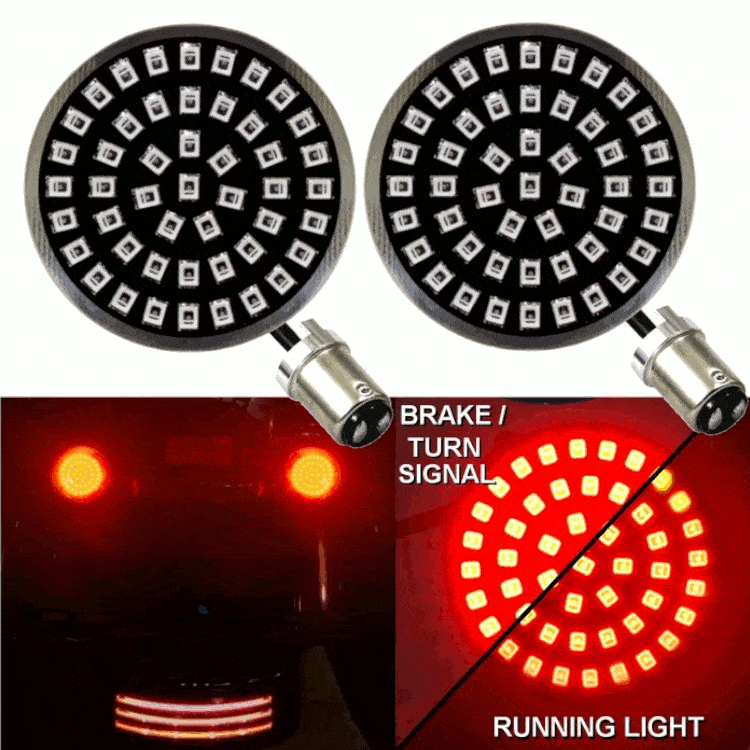 Eagle Lights Midnight Edition Rear LED Turn Signals, Running Lights & Strobing Brake Lights for Harley Davidson Motorcycles - Enhanced Visibility & Safety for Night Riding & Urban Commuting