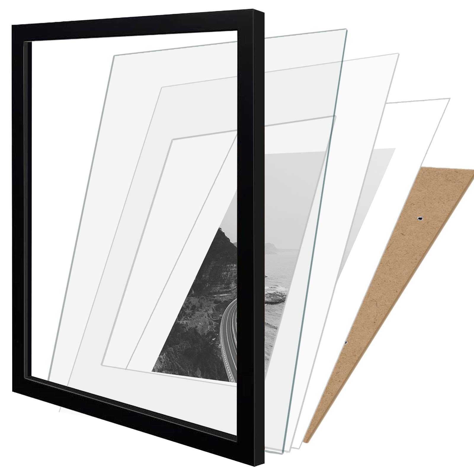 Premium Solid Wood A2 Poster Frame - Black Picture Frame with Mount for A3 Photos | Wall Art Display for Home, Office & Gallery Decor