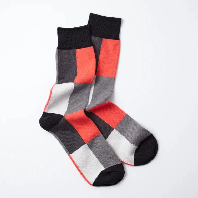 4 Panel Crew Socks for Men & Women - Dark Green, Yellow, Light Blue, Pink - Comfortable Cotton Athletic Socks for Running, Hiking & Everyday Wear