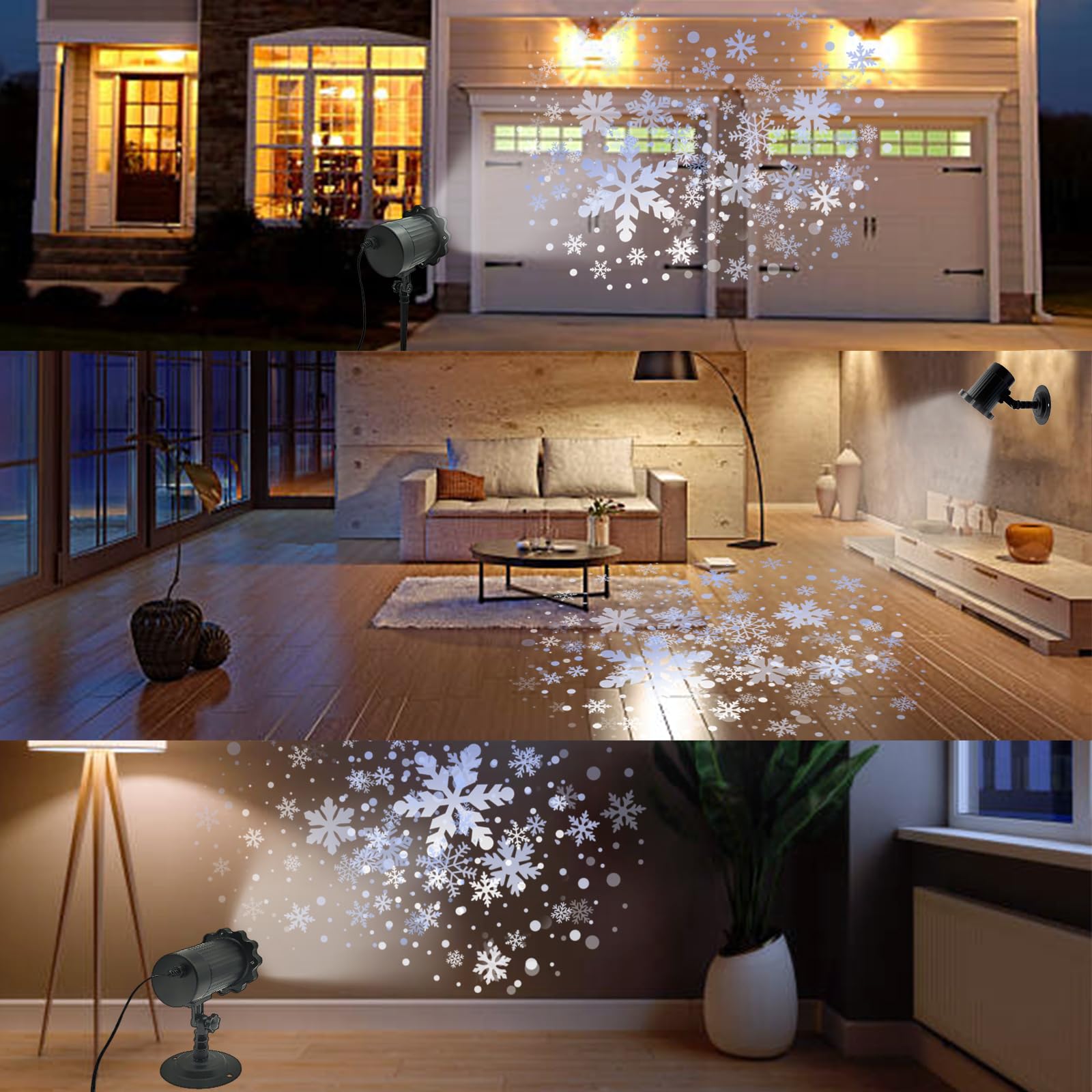 Christmas Snowflake Projector Lights Outdoor - Waterproof Holiday Projector for Yard, Garden, and House Decor - Perfect for Xmas, Winter Parties, and Seasonal Celebrations