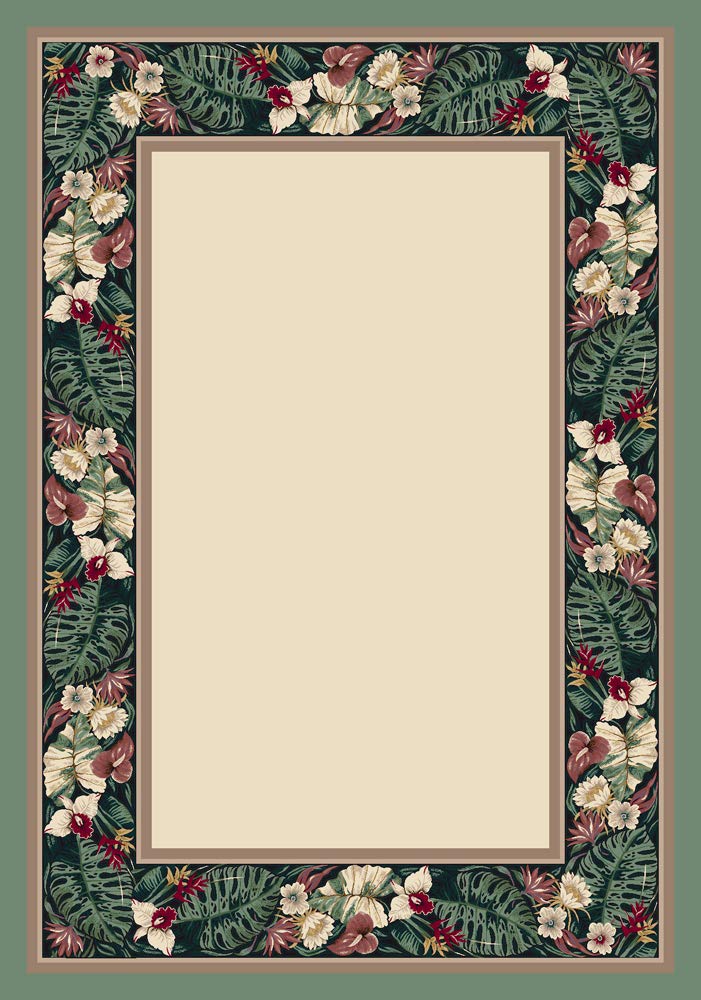 Exotic Tropical Forest Opal Peridot Area Rug 2'1