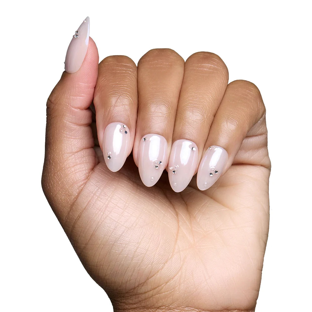 First Dance Press On Nails - Long Lasting Glue-On Fake Nails for Weddings, Prom & Special Occasions | Elegant Acrylic False Nails for Women | Perfect for Bridal Shower, Date Night & Formal Events