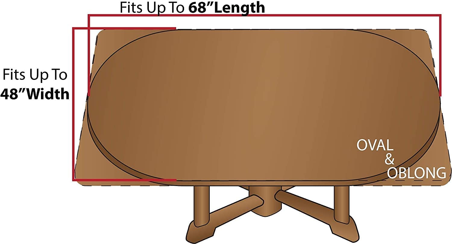 Premium Wood Grain Oval Tablecloths - Elastic Edge Table Cover for Indoor & Outdoor Use - Fits 48x68 Inch Oval Tables - Perfect for Picnics, Kitchen, Patio, Party Dining & Christmas Decorations - Washable & Durable Wooden Design Home Decor