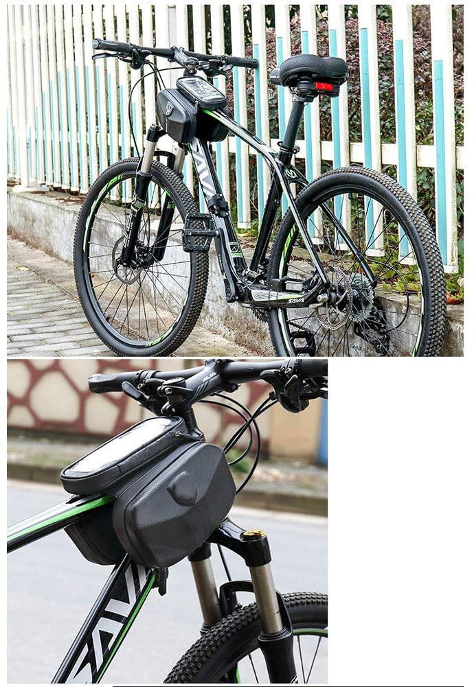 Waterproof Bike Pouch - Front Frame & Top Tube Handlebar Cycling Storage Bag | EVA Material | Fits Phones Up to 6.0 Inches | Perfect for Commuting, Mountain Biking & Outdoor Adventures