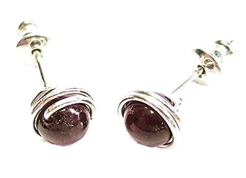 Garnet & Sterling Silver Stud Post Earrings for Women – Elegant Gemstone Jewelry for Everyday Wear & Special Occasions
