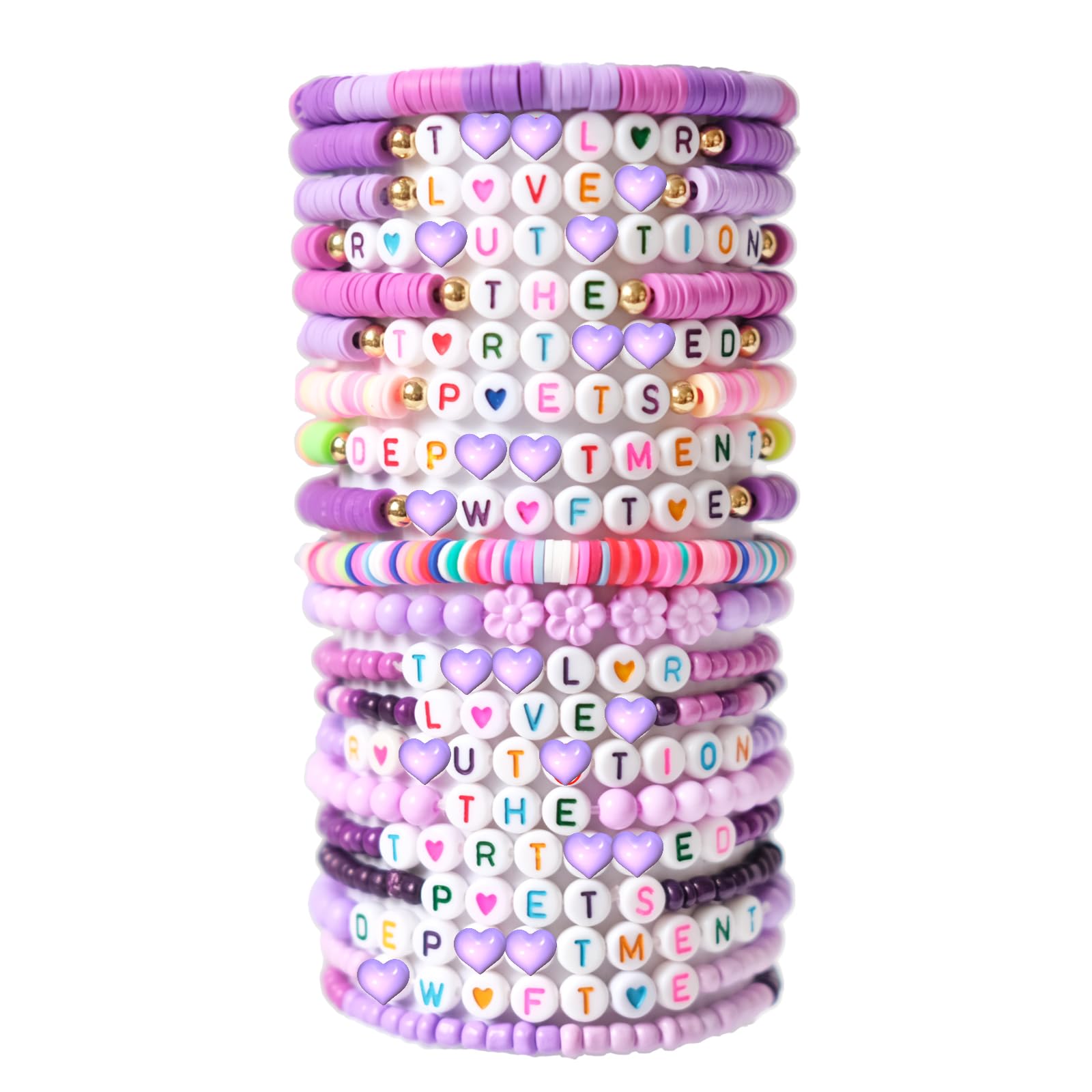 20PCS Music Inspired Friendship Bracelets Set - Adjustable Purple Fashion Jewelry for Women & Girls - Perfect for Concerts, Gifts, and Everyday Wear