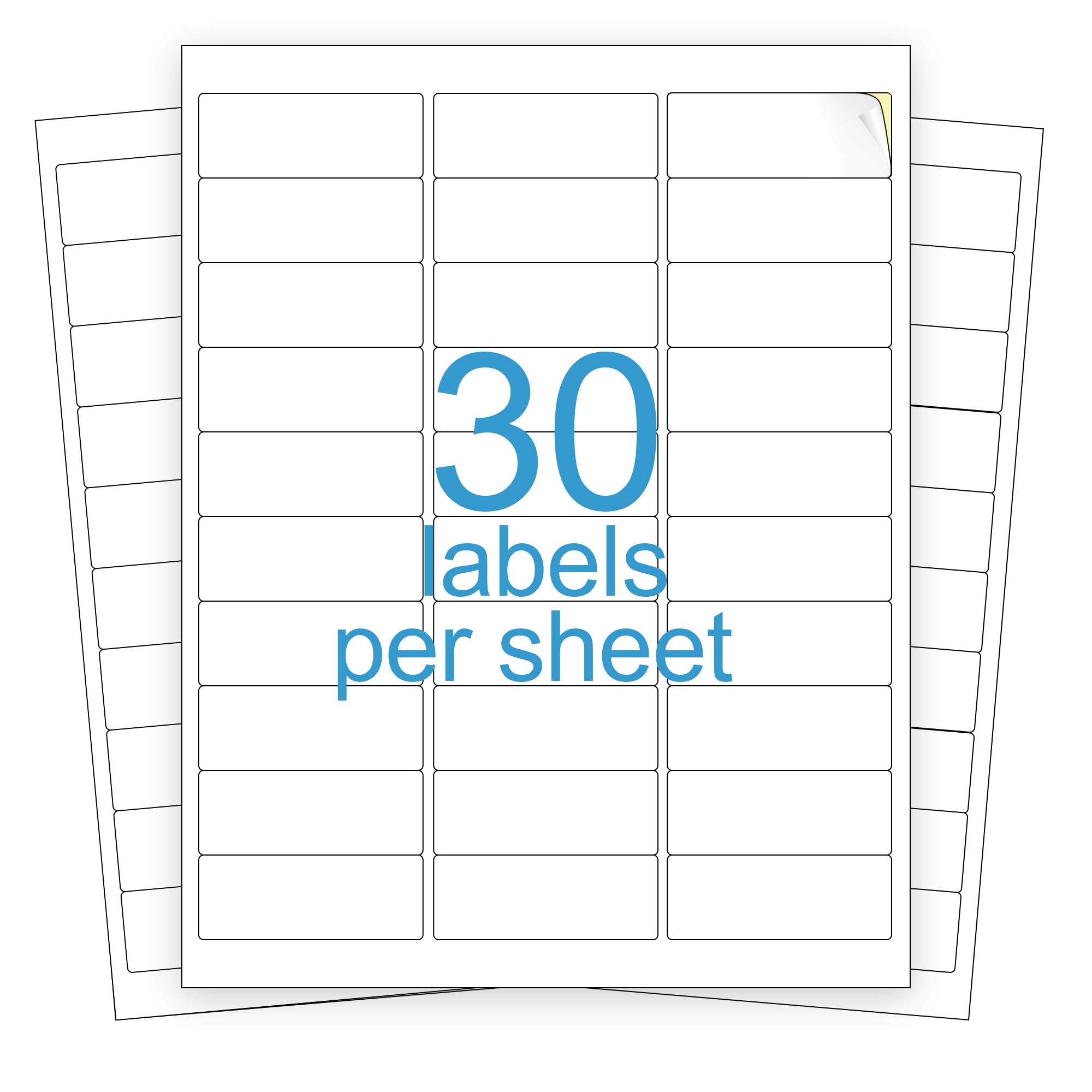 KKBESTPACK 1” x 2-5/8” Self-Adhesive Shipping Labels - 100 Sheets (3000 Labels) for Inkjet & Laser Printers, FNSKU Barcode Stickers, Address & Package Labels | Perfect for Amazon FBA, USPS, UPS & E-Commerce Shipping