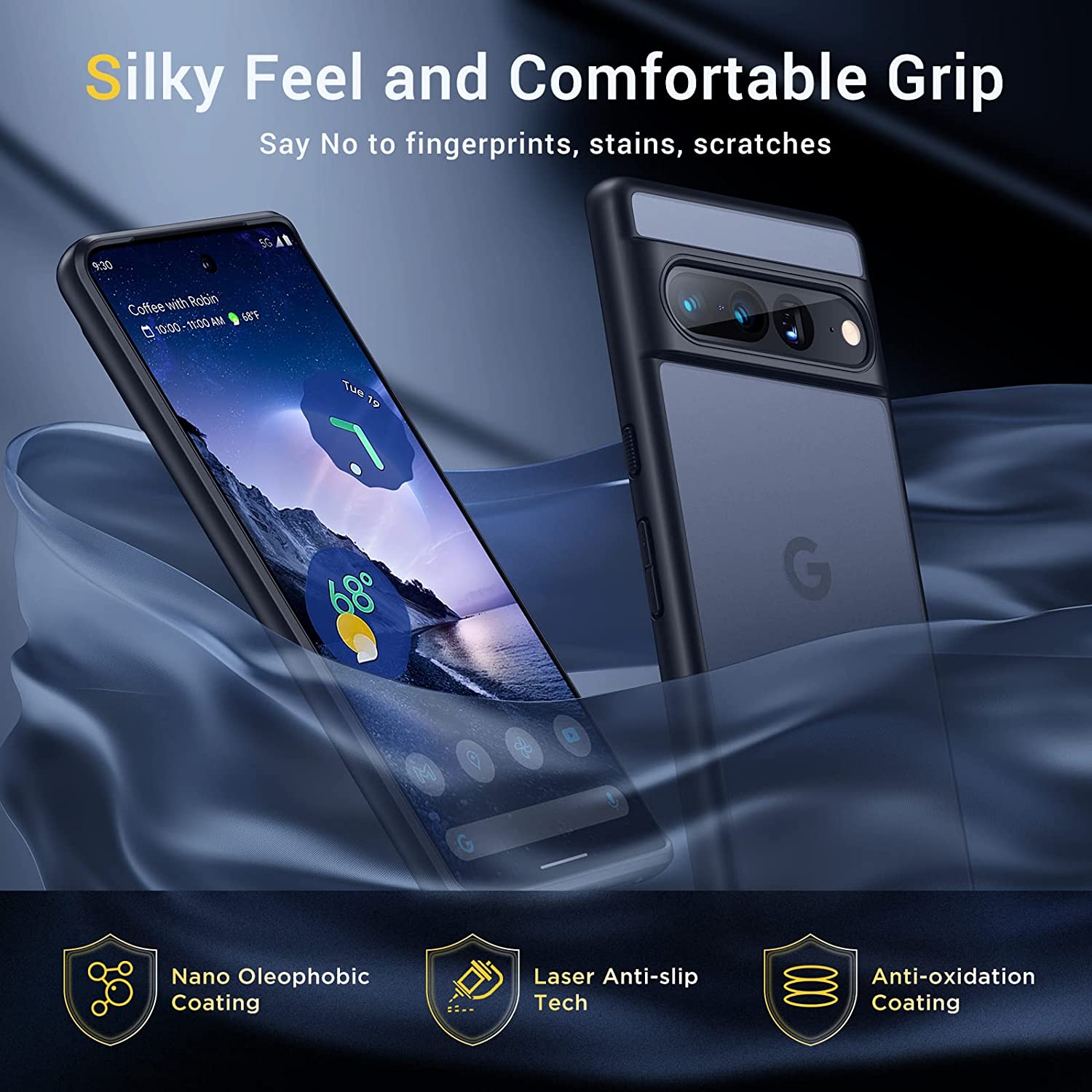 Google Pixel 7 Pro Case - Slim Matte Black Translucent Hard Back Protective Cover for Pixel 7 Pro 5G (6.7 Inch) | Perfect for Everyday Use, Work & Travel