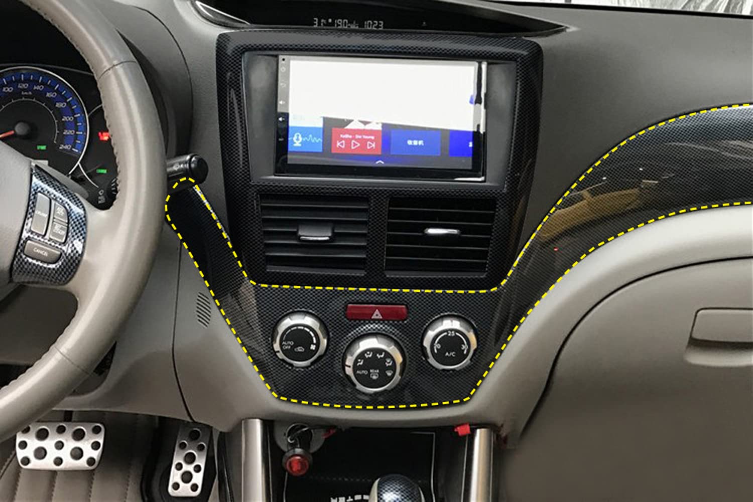 High-Quality ABS Carbon Fiber Center Console & Air Vent Panel Cover Trim for Subaru Impreza WRX/STi 2008-2014 - 3pc Interior Upgrade Kit (Not Compatible with RHD Models) | Enhance Your Car's Sporty Look & Protection