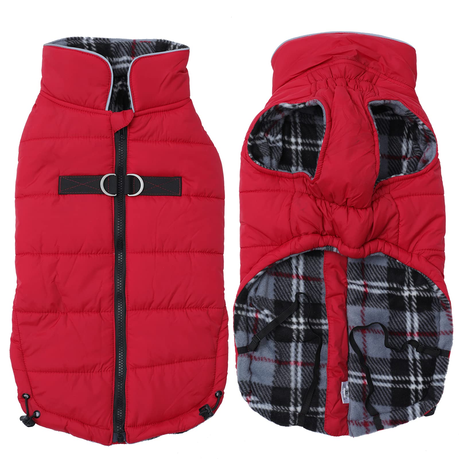 Geyecete Dog Winter Warm Coat - Windproof & Snowproof Pet Jacket for Small, Medium, Large Dogs - Red XXL - Perfect for Outdoor Adventures & Cold Weather Protection