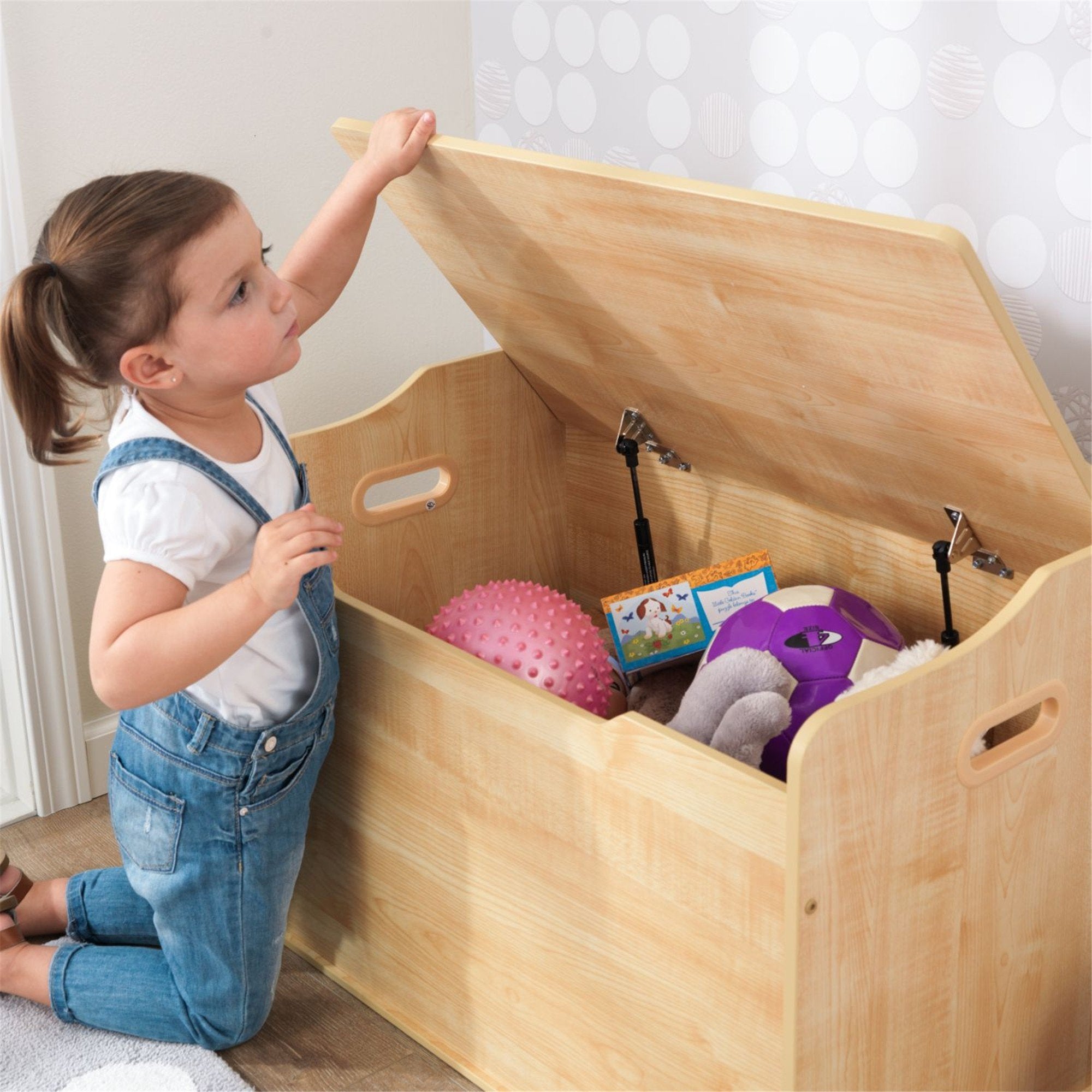 KidKraft Austin Toy Storage Box - Natural Wooden Kids' Toy Organizer for Bedroom & Playroom | Perfect for Storing Toys, Books & Blankets