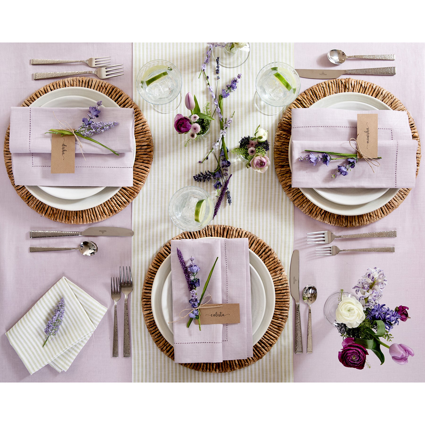 Classic Hemstitch Table Throw - Elegant Linen Table Runner for Dining Room Decor, Wedding & Holiday Table Settings