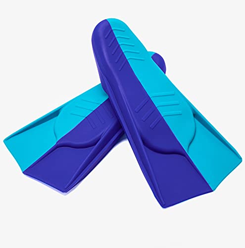TOPCHANCES Swim Fins - Short Blade Silicone Swim Training Fins for Adults, Men, Women & Kids | Travel Size Swimming Flippers with Mesh Bag | Perfect for Pool Training, Snorkeling & Beach Vacations