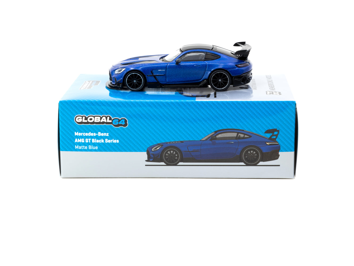 Tarmac Works 1/64 Mercedes Benz AMG GT Black Series Diecast Model Car - Matte Blue Limited Edition - Collectible Toy Car for Adults & Kids - Perfect for Display, Racing Games & Car Enthusiasts