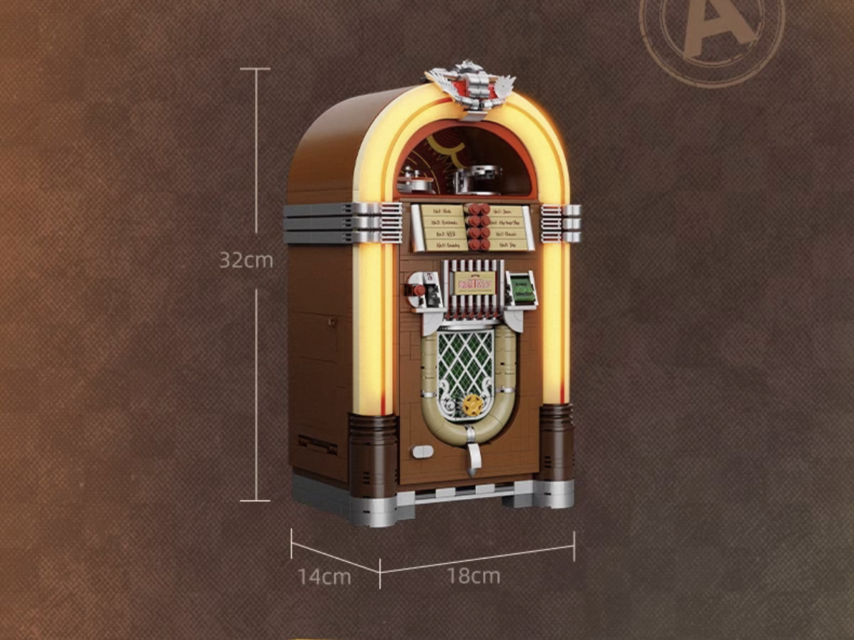 Pantasy 85020 American Jukebox Model Building Kit - Retro Music Player DIY Toy for Adults & Teens - Perfect for Home Decor, Gift Giving & Collectors