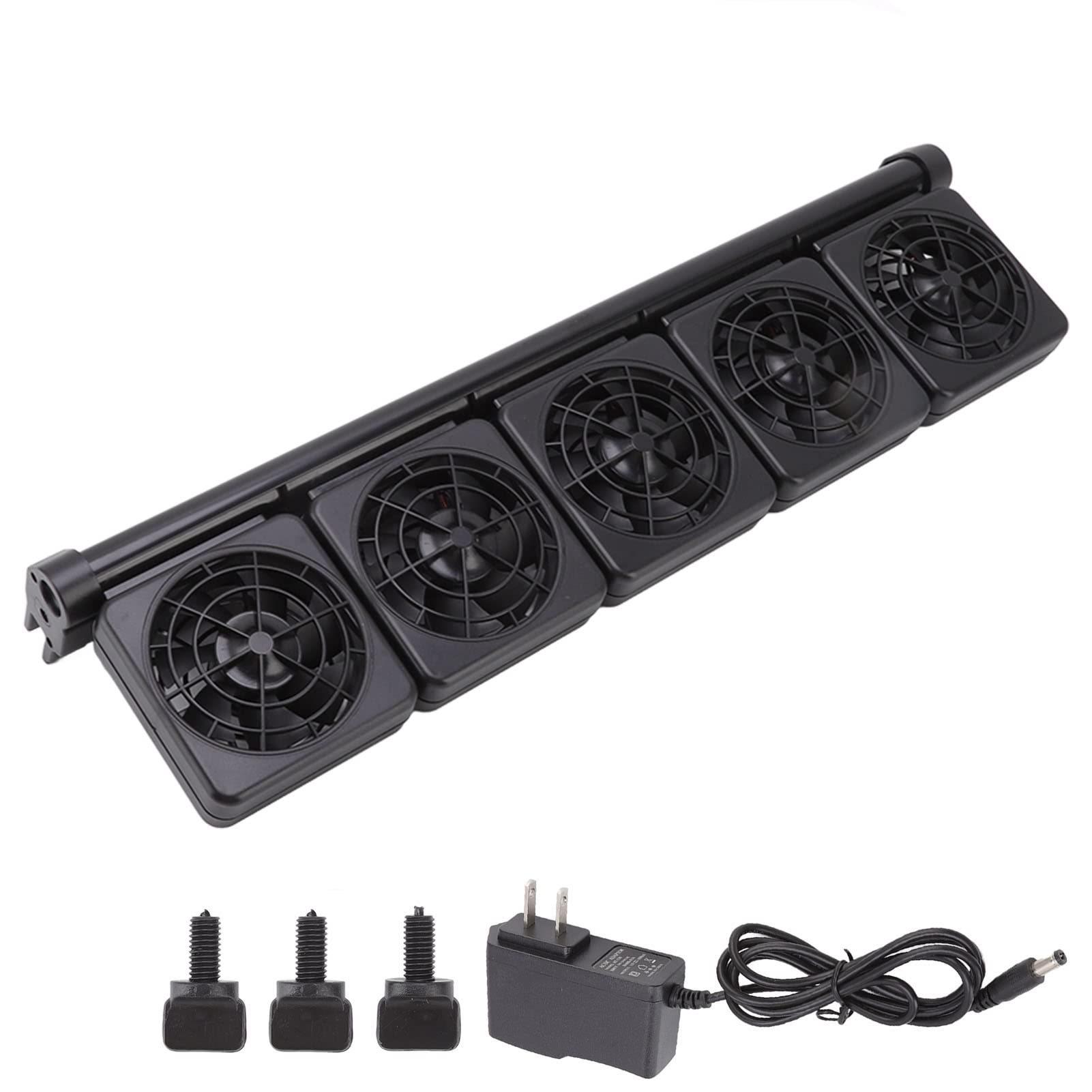 Pssopp 5-Head Aquarium Cooling Fan - Adjustable Mini Fan for Fish Tank, 100-240V US Plug | Perfect for Tropical Fish Tanks & Hydroponic Systems