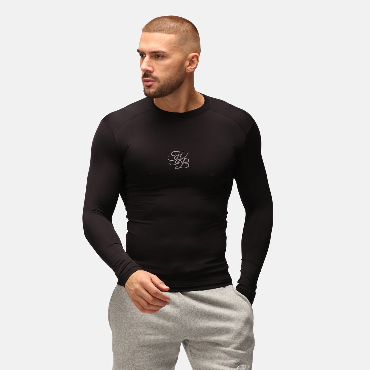 TKB Men's Thermal Base Layer Shirt - Black, Moisture-Wicking & Odor-Resistant for Cold Weather, Running, Hiking & Outdoor Activities