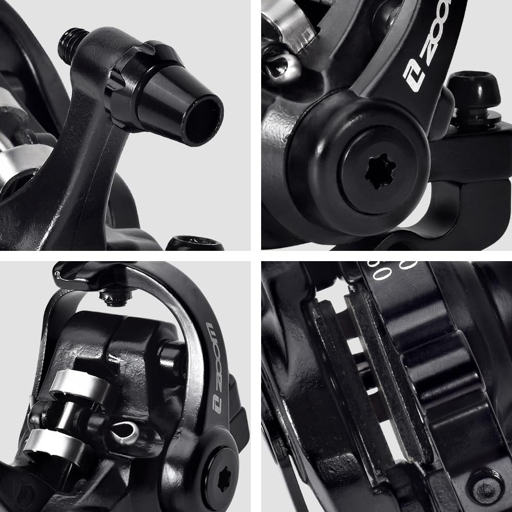 **Zoom DB-680 Bilateral Caliper Disc Brake Set - Dual Piston Alloy Mountain Bike Brakes with Cable Line Pulling - Perfect for Trail Riding, Commuting & Off-Road Cycling**