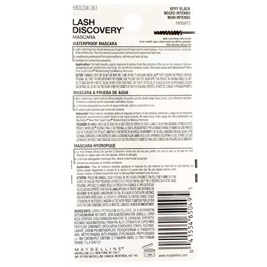Maybelline New York Lash Discovery Waterproof Mascara - Very Black (361) 0.16oz - Pack of 12 | Lengthening & Volumizing for Day & Night Wear