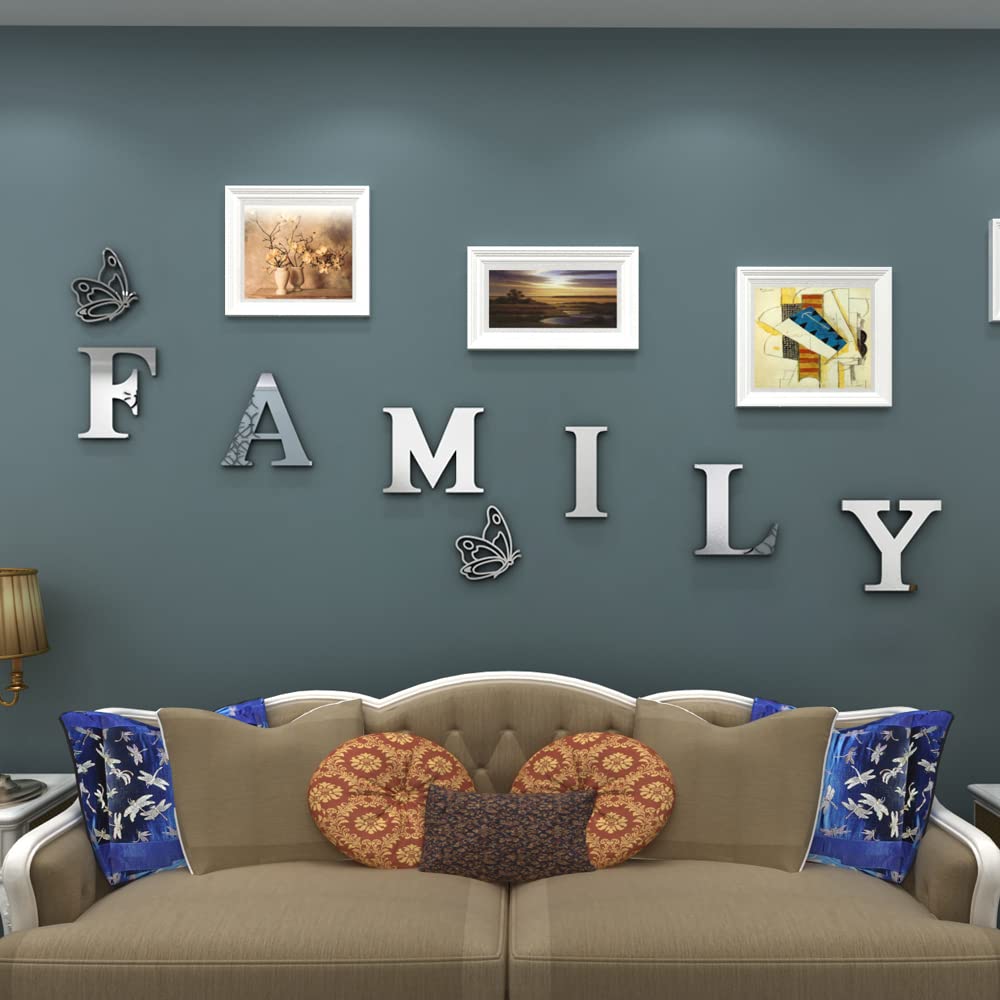 Acrylic Mirror Wall Stickers - Silver 61x23 for Living Room & Bedroom Decor
