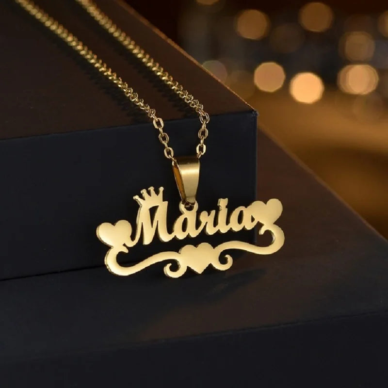 Personalized Crown Pendant Necklace for Women - Custom Name Initial Jewelry Gift for Birthday, Anniversary & Special Occasions | Perfect for Prom, Wedding & Everyday Elegance