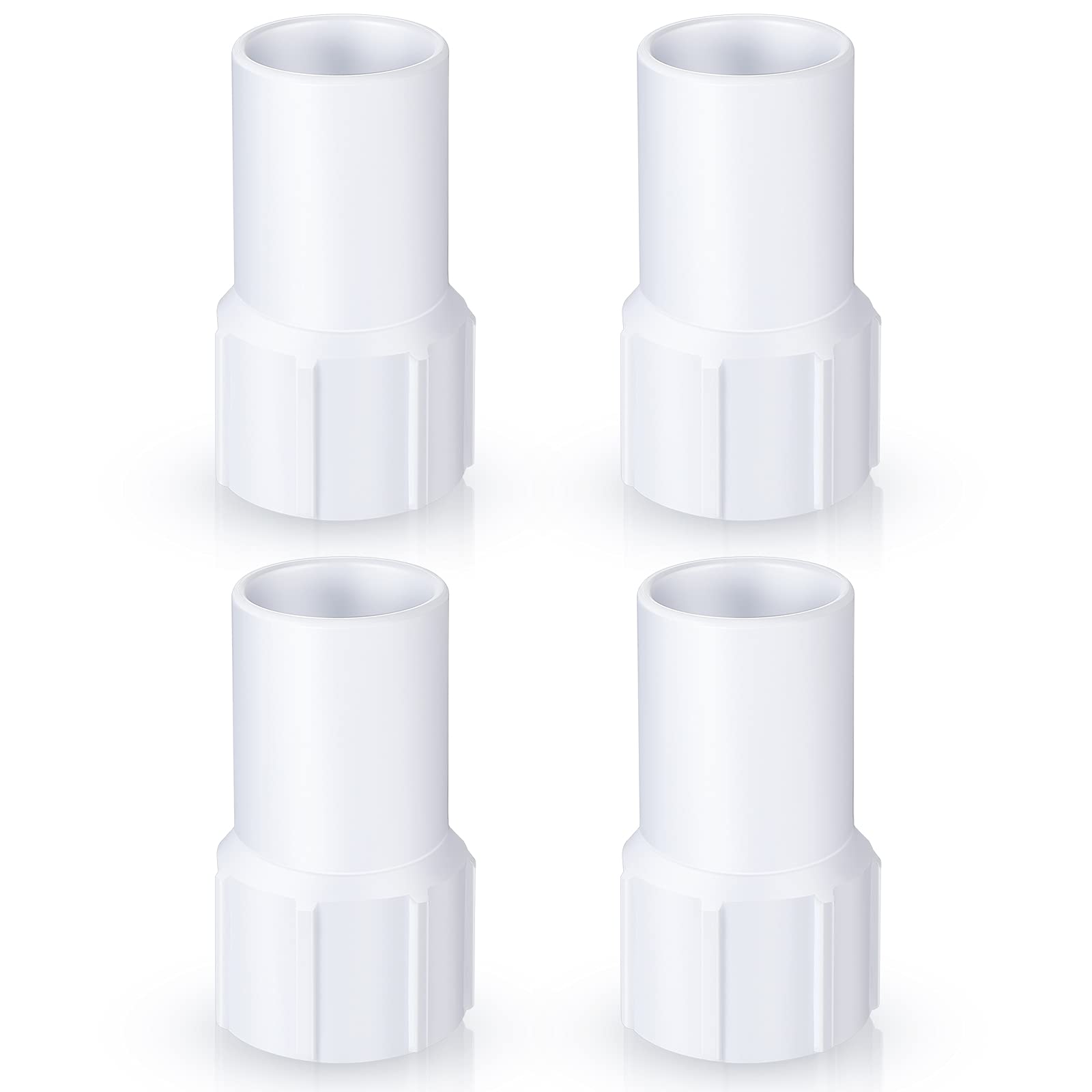 1-1/2 Inch Pool Vacuum Hose Cuff - 4 Pack Swimming Pool Replacement Threaded Connectors for Spiral Wound Vacuum Hoses - Durable Pool Cleaning Accessories to Repair Hose Ends & Connect Vacuum Heads - Perfect for Inground & Above Ground Pool Maintenance