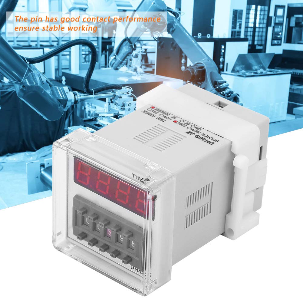 DH48S-2Z 220V 8 Pin Digital Timer Relay with LCD Display - Adjustable Time Delay Control for Industrial Automation, HVAC Systems & Electrical Equipment Protection