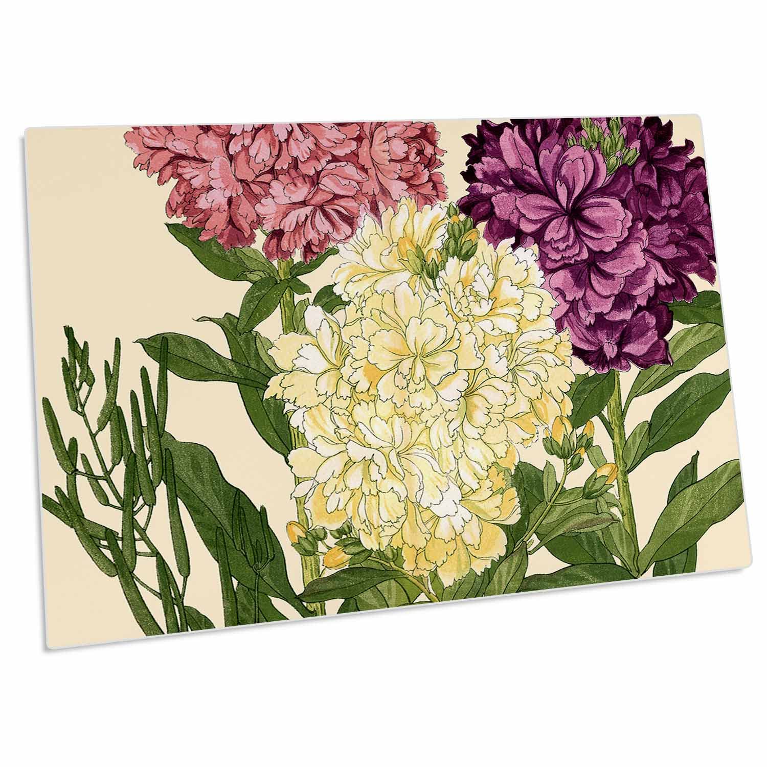 3D Rose Floral Desk Pad Place Mats - Large Round Clusters of Pink, Purple and White Flowers (dpd-171275-1) | Perfect for Dining Table Decor, Office Desk Protection, and Home Decor Accents