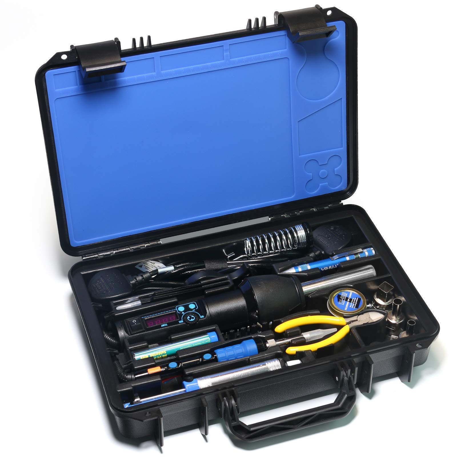 YIHUA 8858-I & 928D Soldering Station Kit with Hot Air Gun, Heating Element, Iron Holder, 23-Piece Cleaning Tools & Accessories - Perfect for Electronics Repair, DIY Projects, and Circuit Board Maintenance