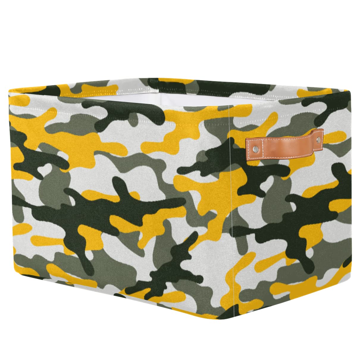 Military Camo Foldable Storage Basket - Large Collapsible Organizer Bin with Handles for Toys, Clothes & Home Organization | Perfect for Nursery, Bathroom, Closet & Camping Gear Storage