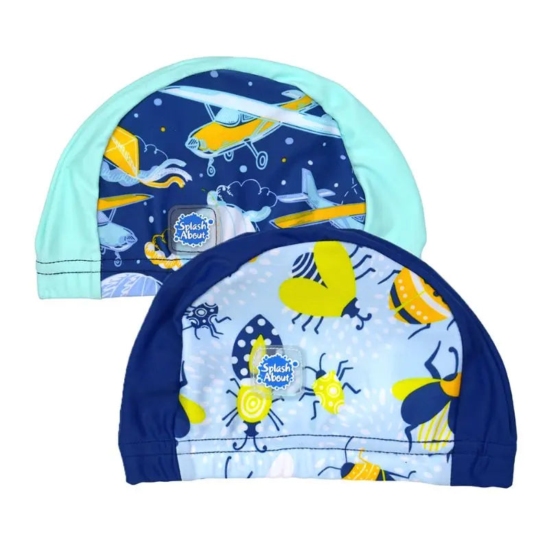 Kids Swim Hats with Cute Duck Designs - 2 Pack Waterproof Swimming Caps for Toddlers & Children | Perfect for Pool, Beach & Summer Water Activities