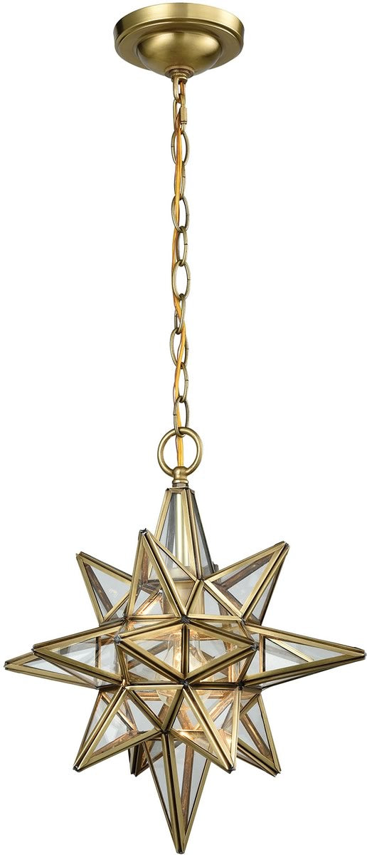 12W LED Pendant Light Fixture - Brushed Brass Finish - Modern Hanging Light for Kitchen Island, Dining Room, or Bedroom Decor