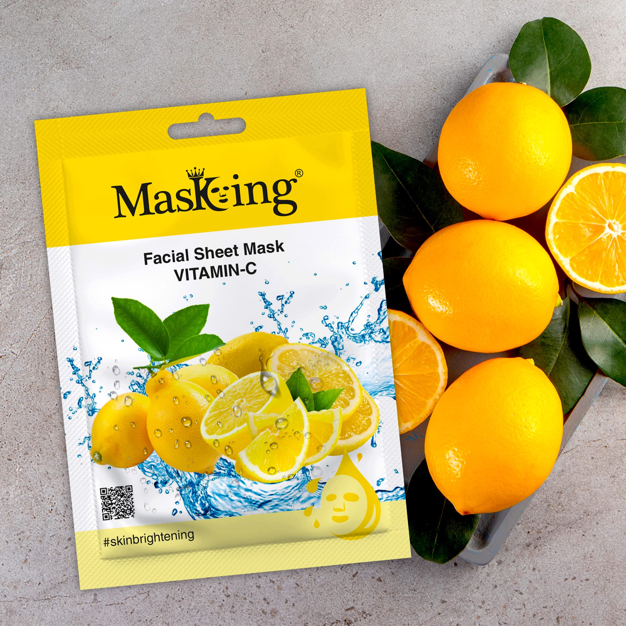 MasKing Beauty Facial Sheet Mask Set - Cucumber, Lemon, Pomegranate, Kiwi & Honey for Skin Calming, Brightening & Hydration - 5 Sheet Masks (100ml Each) for Women & Men - Perfect for Daily Skincare Routine, Spa Day & Gift Giving