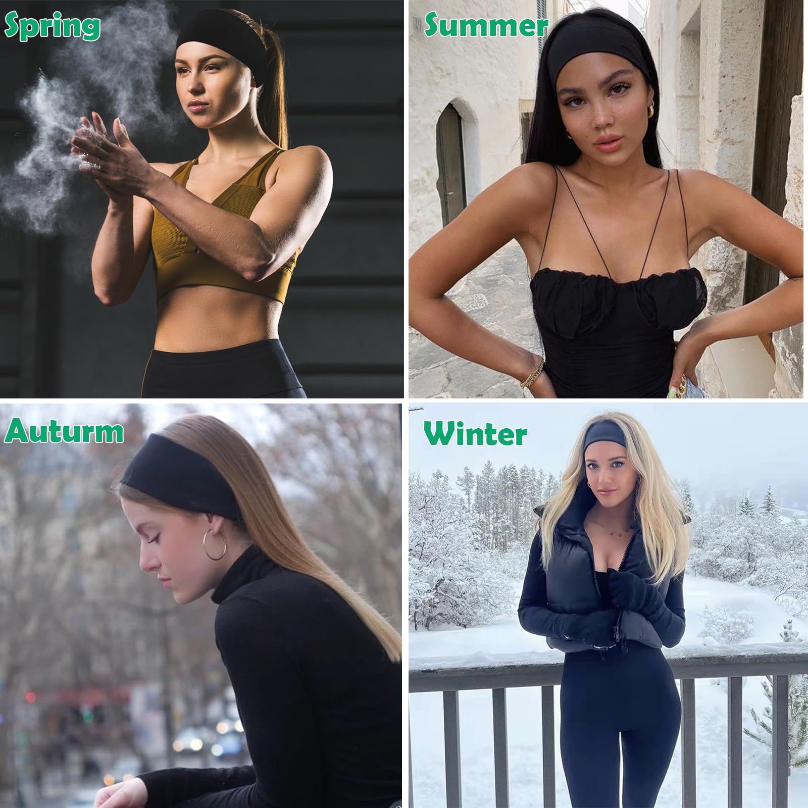 RITOPER Non-Slip Workout Headbands for Women - Super Soft Yoga, Running, Exercise Headbands - Elastic Sweatband & Hair Wrap for Active Women | Perfect for Gym, Yoga, Running & Outdoor Sports