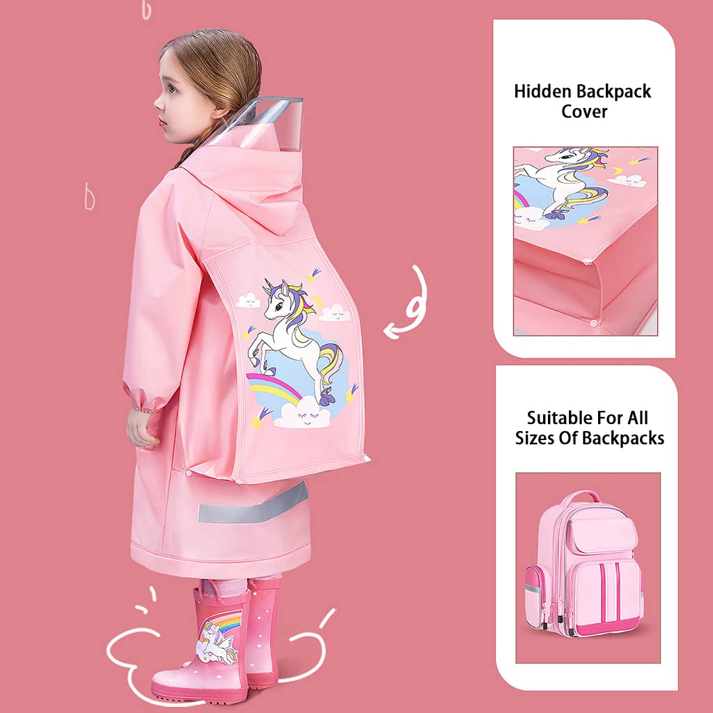 **Waterproof Kids Raincoat for Boys & Girls 2-6 Years - Cute Cartoon Zipper Rain Jacket with Thickened Design - Perfect for Outdoor Play, School & Rainy Day Adventures**