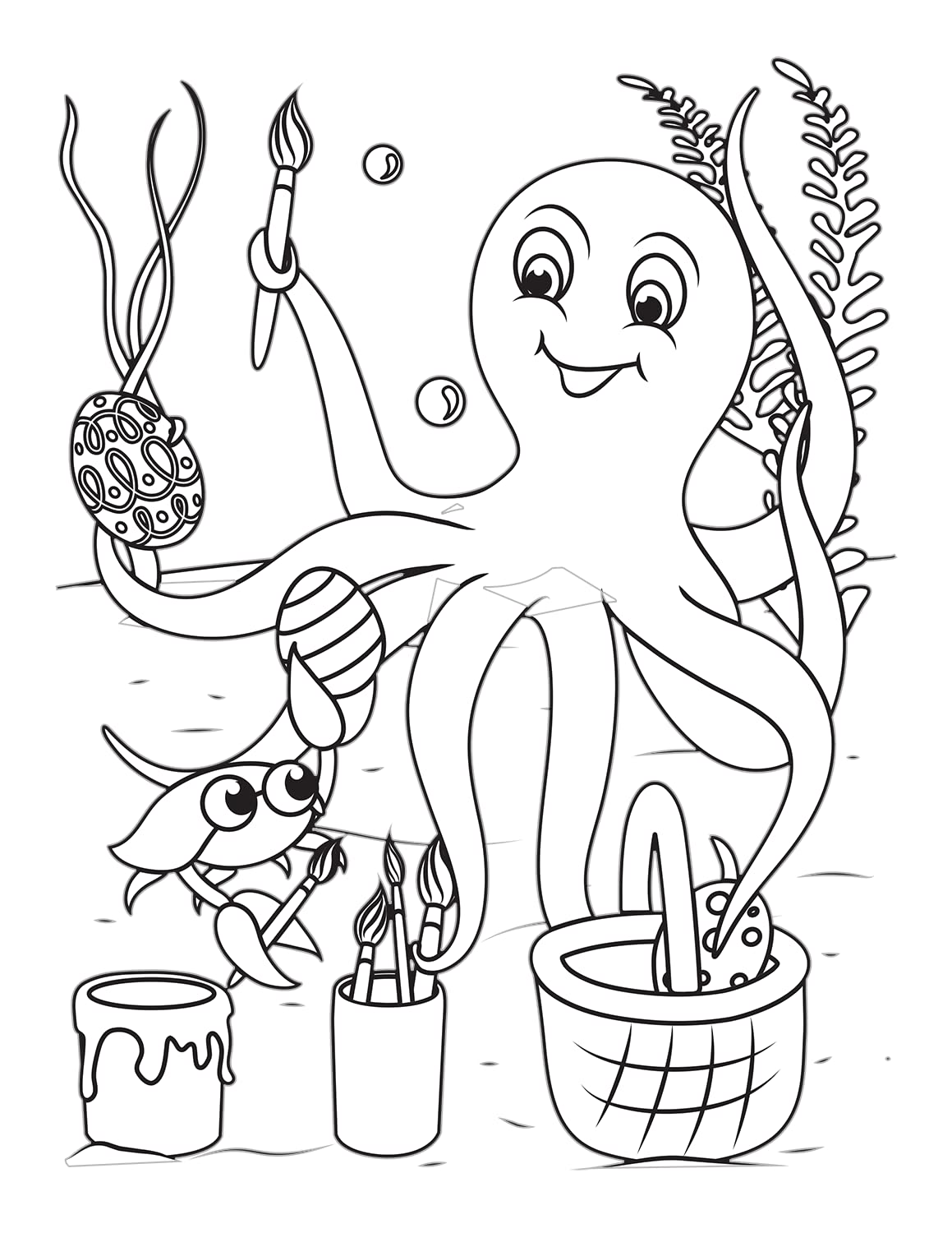 Easter Coloring Book for Kids Ages 4-8 - Fun Easter Basket Stuffer with Cute Bunny, Easter Egg & Spring Designs - Perfect for Easter Gifts, Party Favors & Creative Playtime Activities