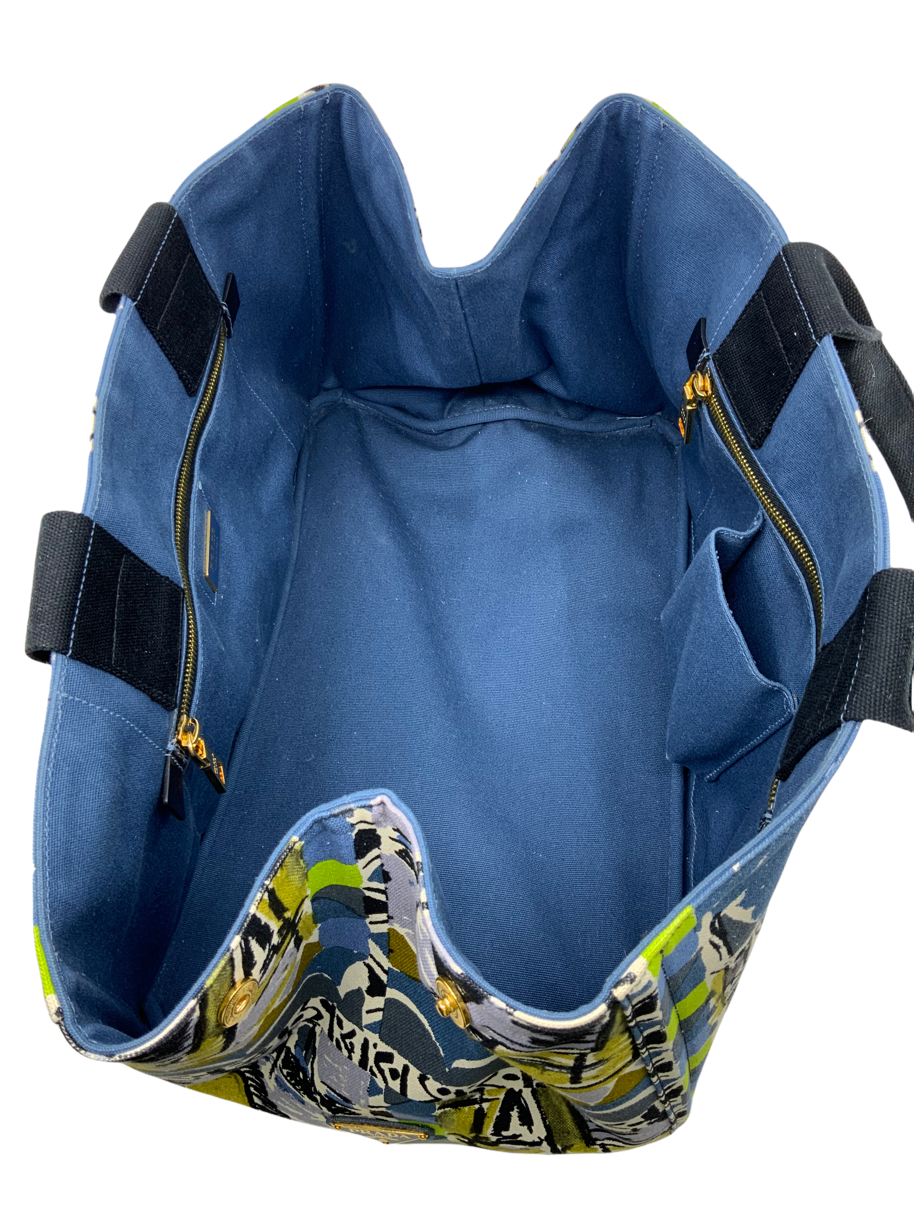 PRADA Canapa St. Venez Tote Bag for Women - Luxury Designer Handbag with Leather Trim - Perfect for Work, Travel & Everyday Use