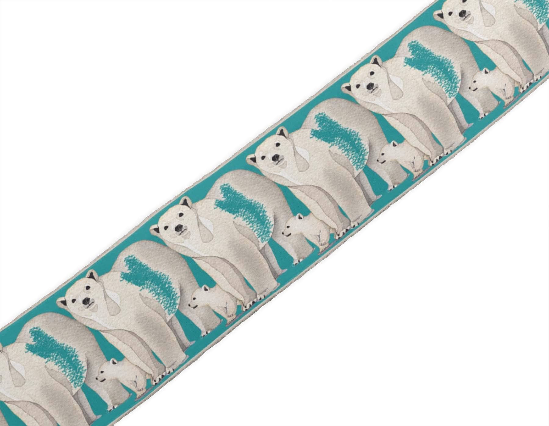 Green Polar Bear Animal Print Velvet Ribbon Trim - 9 Yards, 3 Inches Wide for Sewing & Crafts - Perfect for DIY Projects, Costume Accessories, Gift Wrapping & Home Decor