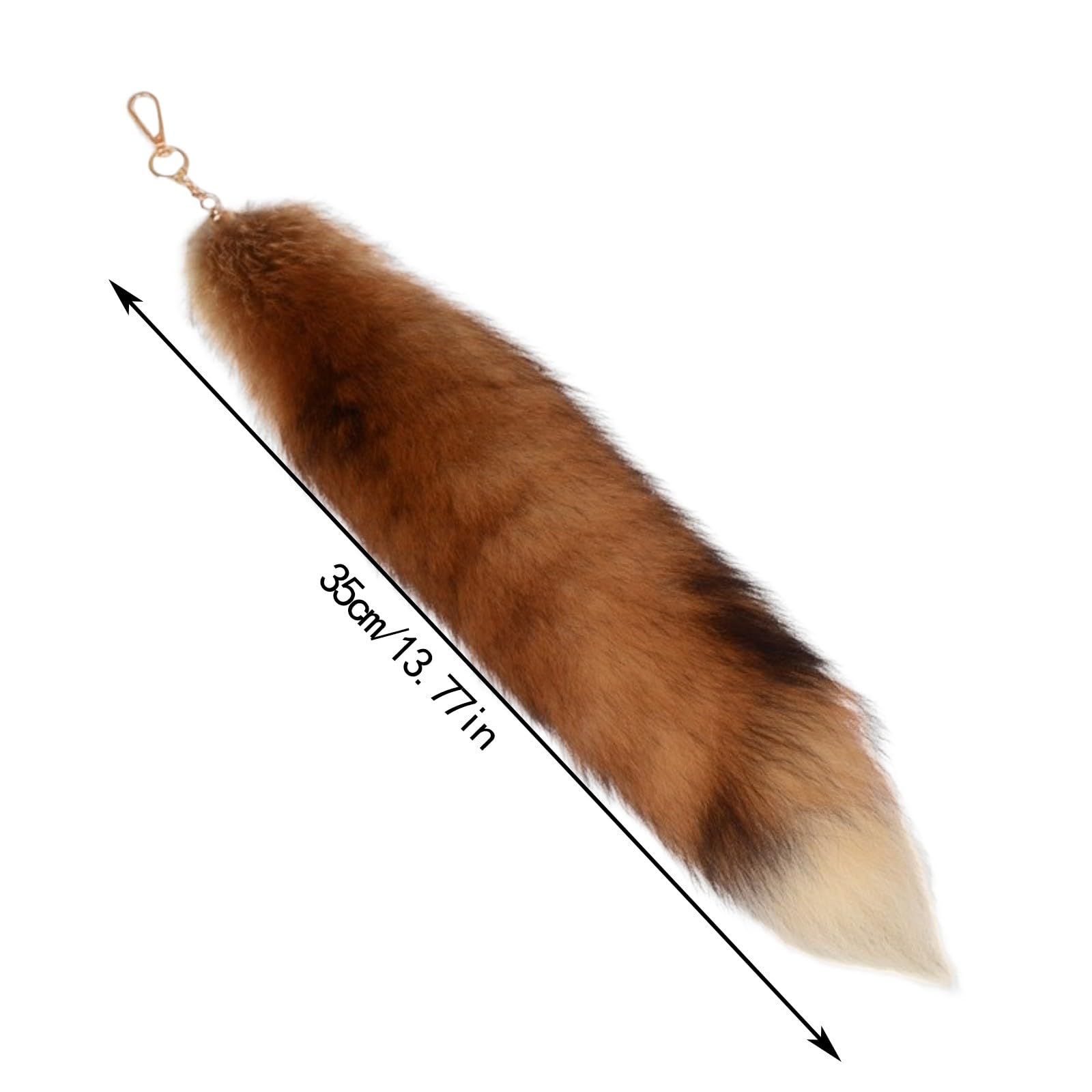 5Pcs Realistic Faux Fur Fox Tail Keychain Pendant - Decorative Therian Tail for Handbags, Backpacks, Cosplay & Festival Accessories - Perfect for Rave, Halloween Costumes and Animal Lover Gifts