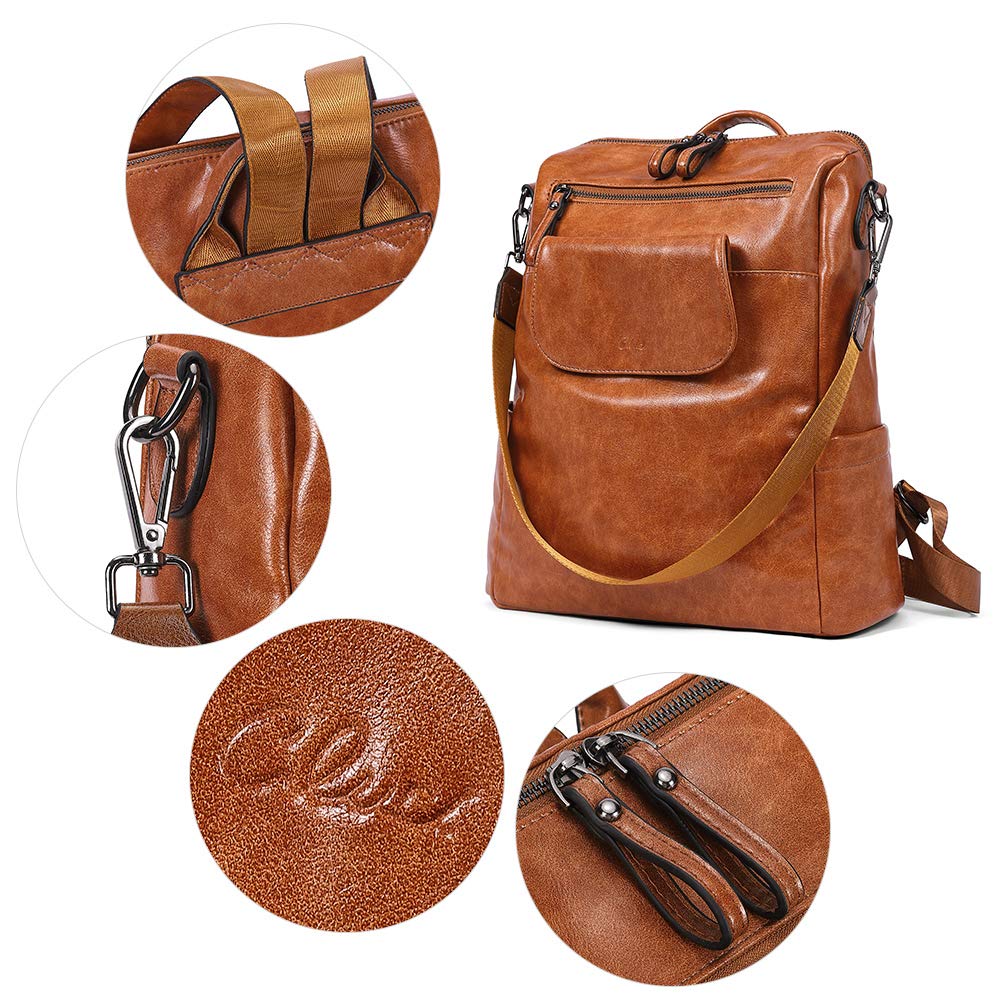 CLUCI Genuine Leather Backpack Purse for Women - Large Convertible Anti-Theft Travel Backpack Handbag | Perfect for Work, College & Weekend Getaways