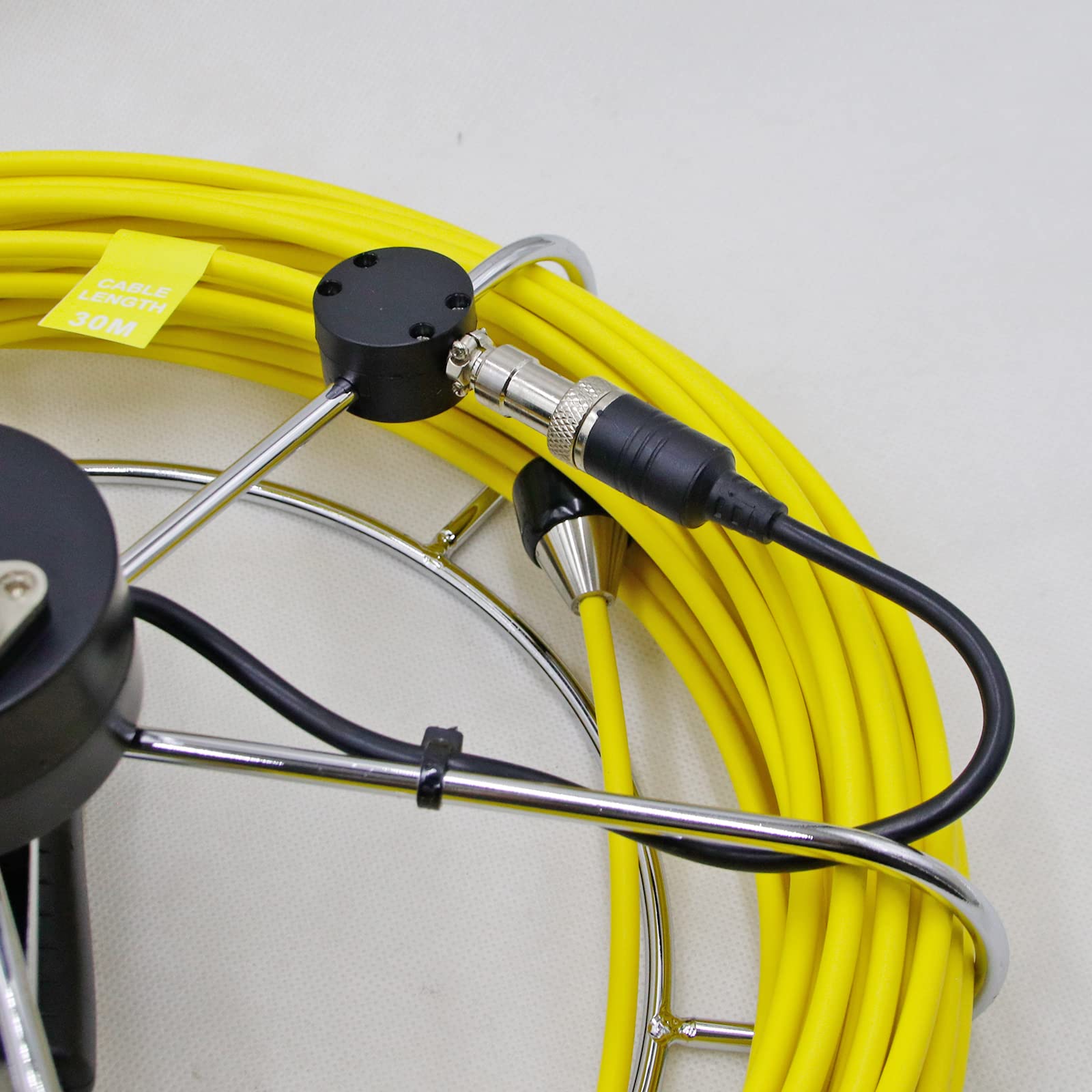 Sanyipace 100FT/30M Pushrod Coil Cable for Pipe Inspection Camera - Waterproof Sewer Camera Accessory Compatible with Model 9300D | Ideal for Plumbing, Drain Inspection & Underground Pipe Maintenance