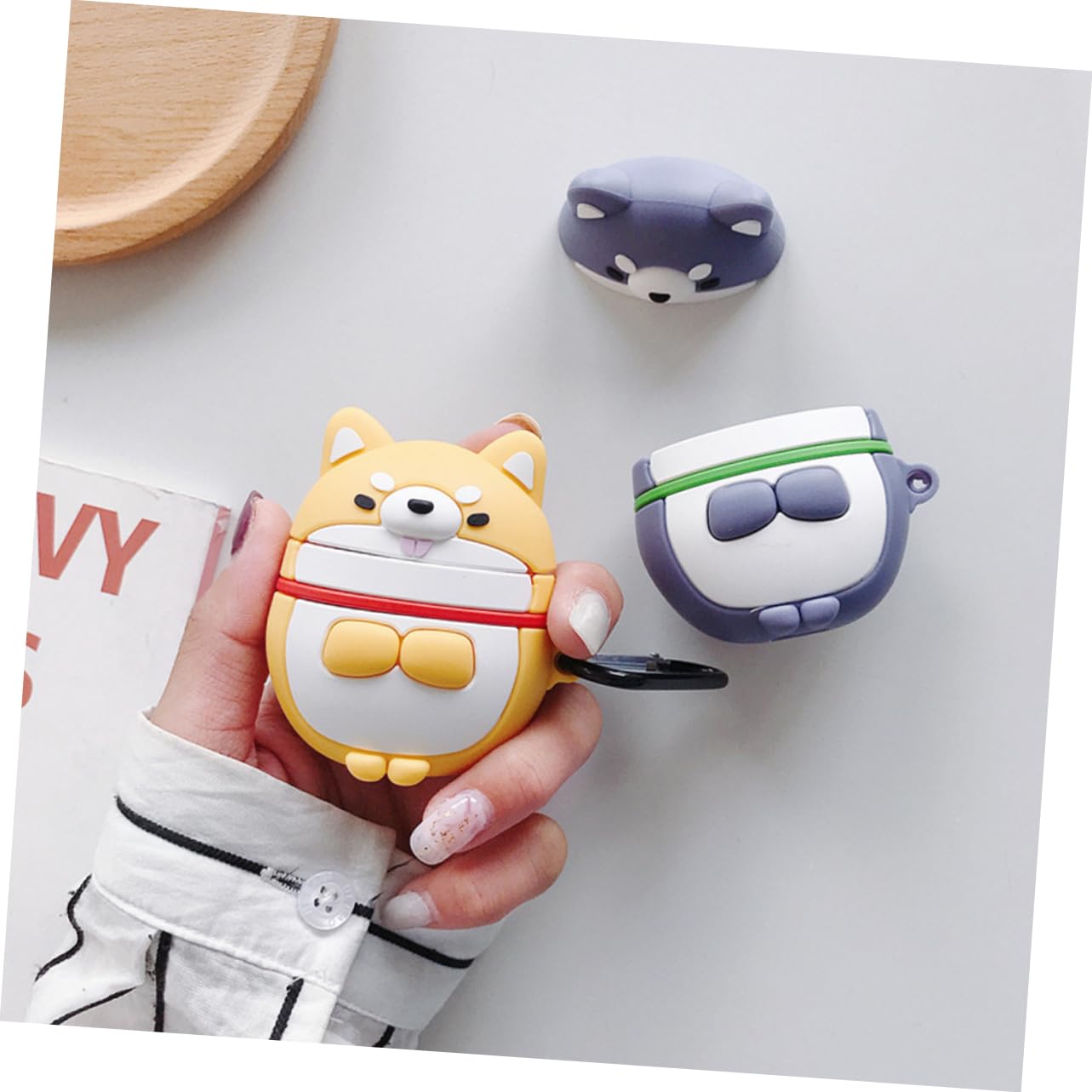 Hemobllo Shockproof Earphone Case 2-Pack - Cartoon Headset Cover Protector for Earphone Box Storage - Perfect for Travel, Gym & Daily Use